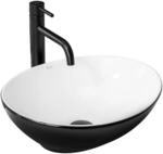 Rea Aufsatzwaschbecken Sofia White Black Waschtisch Handwaschbecken Waschschale