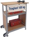 Relaxdays Werkbank, mit Rollen, HBT: 69,5x72,5x50 cm, h&ouml;henverstellbar, Werktisch