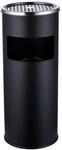 Relaxdays Standaschenbecher mit M&uuml;lleimer, Metall, 17 l, Rauchers&auml;ule Inneneimer,