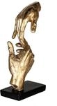 Casablanca Skulptur Two Hands, Deko Figur Gold, Kunstharz Statue Wohnzimmer, B&uuml;ro