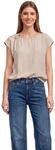 Street One Blusenshirt mit Rundhals und Schnallendetail Clay Sand 34