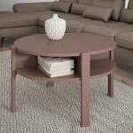 Forte Tobago Couchtisch 80, moderner, runder Sofatisch mit 4 F&auml;chern unter der