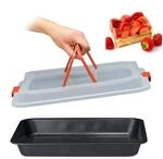 Relaxdays Backblech mit Deckel, 3 in 1 Kuchen Transportbox, BxT 40,5 x 32,5 cm,
