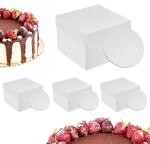 Relaxdays Tortenbox 4er Set, inkl. Cakeboards, 30x30x30 cm, Tortenschachtel...