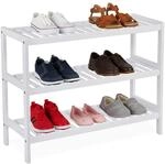 Relaxdays Schuhregal, Bambus, mehrere Ebenen, Schuhst&auml;nder Gitterablagen,