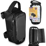 Fahrrad-Rahmentasche mit durchsichtigem Handy-Fach, f&uuml;r Oberrohr, Schwarz
