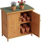 Relaxdays Gartenschrank, Holz, aufklappbares Dach, wetterfest, Einlegeboden,...