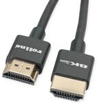 ROLINE 8K HDMI Ultra HD Kabel mit Ethernet, Slim, ST/ST, schwarz, 1,5 m