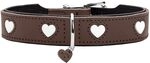 Hunter Hundehalsband Love, Farbe: braun/schwarz, weiches, Robustes Rindsleder,