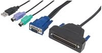 intellinet 507769 1-Port VGA-Kabel f&uuml;r KVM-Konsole enth&auml;lt PS/2 USB und...