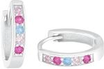 AMOR - Kinder Ohrringe 925 Silber - mit Zirkonia Stein - Creole - AMR-E0059