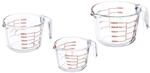 Relaxdays Messbecher Set, 3-teilig, Glasmessbecher 250 ml, 500 ml, 1l,