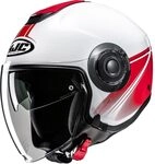 HJC, Jet Motorradhelm i40N VISION White Red MC1, S