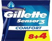 Gillette Sensor3 Comfort Einwegrasierer f&uuml;r Herren, mit Schmierband, 8 + 4...