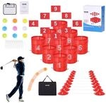 VEVOR Golfspiel f&uuml;r Garten, 9-Loch-Golfplatz, &Uuml;bungsspiele f&uuml;r Golf im Eimer,