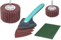 wolfcraft Holz-Bearbeitungs-Set I 5642000 I Das All-in-one Set f&uuml;r die Restaurierung