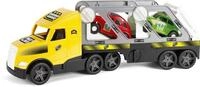Wader 36231 - Magic Truck Autotransporter mit 2 hochwertigen Fahrzeugen und