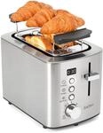 Edelstahl 2 Scheiben Toaster mit LED-Countdown & Br&ouml;tchenaufsatz mit 2