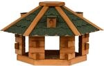 dobar&reg; Vogelhaus Blockhaus 6-eckig mit Bitumendach - Vogelfutterhaus aus Holz