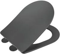 WENKO WC-Sitz Galati, flacher Toilettensitz in D-Form mit Absenkautomatik, aus