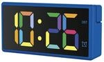 Hama Digitaler Wecker Ibiza, Multicolor-Display, mit USB-Ladefunktion, Blau