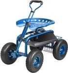VEVOR Rollsitz Werkstattwagen aus Stahl bis 136kg belastbar Gartenwagen mit 25cm