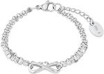s.Oliver Armband Edelstahl M&auml;dchen Kinder Armschmuck, mit Glas, 14+2 cm, Grau,