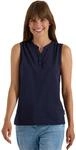 Cecil Top mit Split Neck und Strukturmix urban Dark Blue L