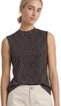 Street One Turtle Neck Top aus Mesh mit Print Black Coffee 34