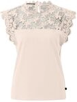 s.Oliver Damen T-Shirt &ndash; Regular Fit, Spitzenmix, &auml;rmellos