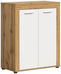 xonox.home - Schuhschrank Jam 80x95x35 cm in Wotan Eiche und wei&szlig; -...