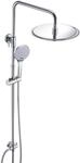 JOHO 304 Edelstahl Duschsystem ohne Armatur, Chrom Regendusche set mit Wandhalterung,