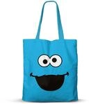 KARACTERMANIA Sesamstra&szlig;e Kr&uuml;melmonster Face-FAN Shopping Einkaufstasche, Blau, 33