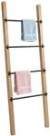 Relaxdays Handtuchleiter, 4 Sprossen, HxB: 160 x 55,5 cm, Kiefernholz & Metall,