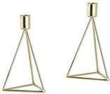 ECHTWERK 2-teiliges Teelicht-/ Kerzenhalter Set Modern Small, Gold-Edition, 9,5...