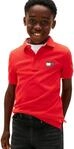 Tommy Hilfiger Jungen Poloshirt Kurzarm Wavy Flag Ithica Regular Fit, Rot (Rapid