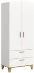 xonox.home &ndash; Kleiderschrank Stella 81x198x51 cm in Wei&szlig; Nachbildung und...