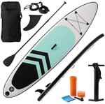 Relaxdays SUP Board aufblasbar, Set mit Paddel, Pumpe, Paddelbrett, 150 kg, HBT: