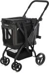 Carlett 3‑in‑1 Haustier-Trolley mit 360&deg; drehbaren R&auml;dern, wasserabweisend, als