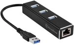 SilverStone SST-EP04 - 3-Port USB 3.1 Hub, Gen 1 Type A mit RJ45 Gigabit...