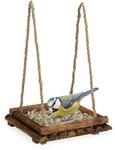 Relaxdays Vogelfutterstation Holz, Futtertisch f&uuml;r Wildv&ouml;gel, Stellen &...