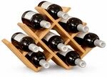 Relaxdays Weinregal, 8 Flaschen, Bambus, HxBxT: 29 x 42,5 x 10 cm, Weinhalter...
