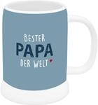 GRUSS & CO Bierkrug Bester Papa der Welt | Krug aus Steinzeug, 60 cl, farbig bedruck