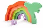Hape Stapelbl&ouml;cke Elefanten-Safari - buntes Holzbausteine-Set f&uuml;r Kinder,