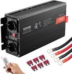 VEVOR Wechselrichter mit Reiner Sinuswelle 2000W DC 12V AC 230V...