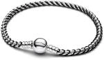 PANDORA Moments Schwarze Kordel Kastenkette Armband aus Sterling Silber,...