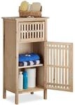 Relaxdays Badschrank Walnuss, platzsparender Nischen Beistellschrank, halbhoher