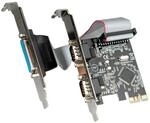 VALUE PCI-Express-Karte, 2X Seriell RS232, D-Sub 9, 1x Parallel EPP/ECP