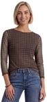 Street One 3/4-Arm Shirt aus Mesh mit Print Silk Brown 34