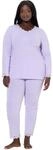 Ulla Popken Damen Pyjama zartes Lavendel 50+